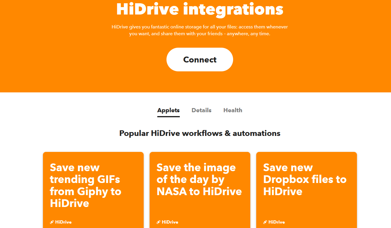 HiDrive: IFTTT-Applets